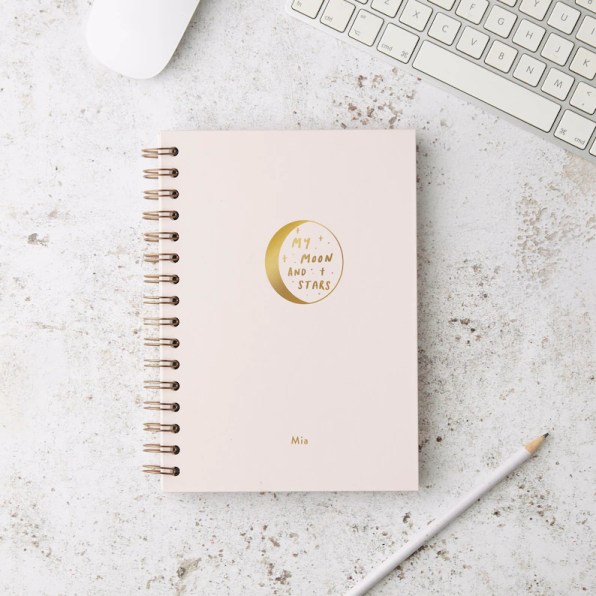 Moon and Stars Hardback Notebook  A5 Lined Notebook  Wiro image 0